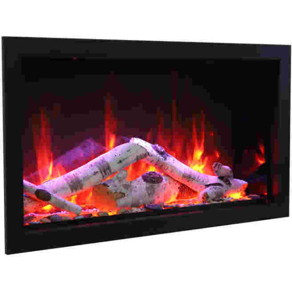 Sierra Flame Indoor or Outdoor  Amantii Built-in only Electric Fireplace with Black Steel Surround - HVACSup.com