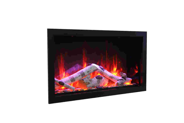 Sierra Flame Indoor or Outdoor  Amantii Built-in only Electric Fireplace with Black Steel Surround - HVACSup.com