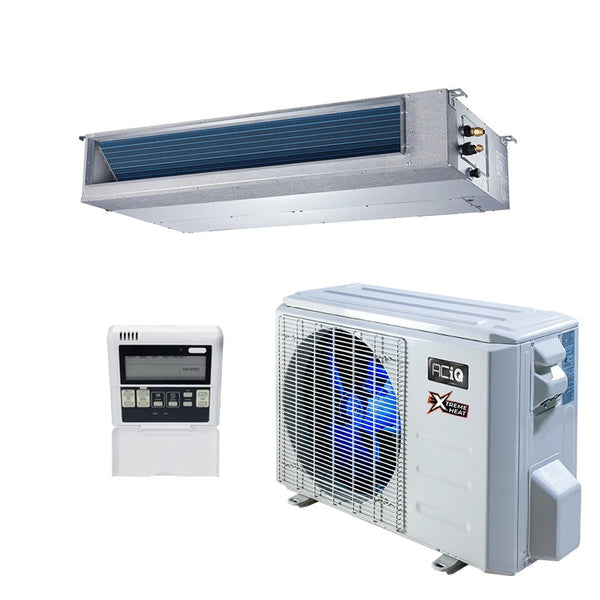 18,000 BTU 21 SEER ACiQ Platinum Single Zone Concealed Duct Mini Split System w/ Extreme Heat